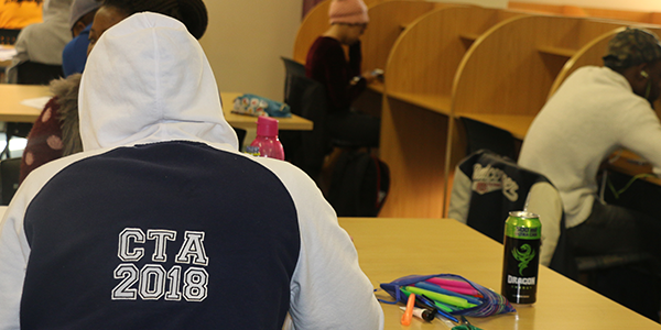 Students studying at the library Students studying at the library
